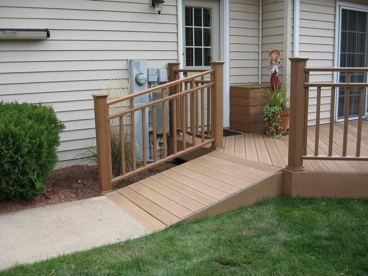 Wheelchair Ramps Wooden Decks Wooden Wheelchair Ramp Hi Res Stock