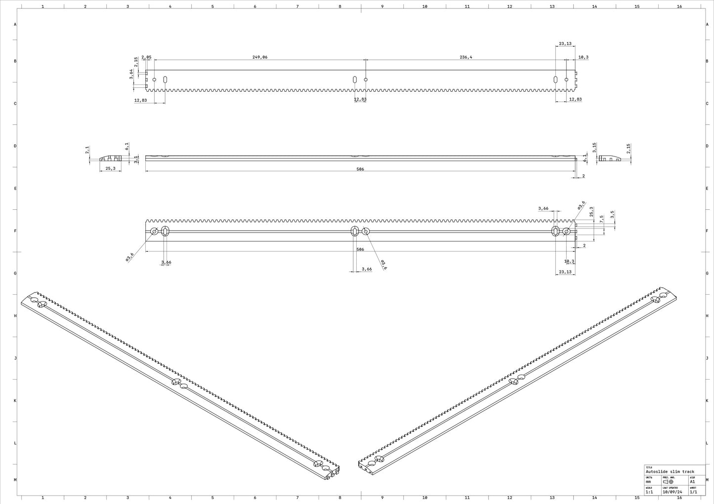 Slim-Line-Schiene für Taschentüren und Scheunentore